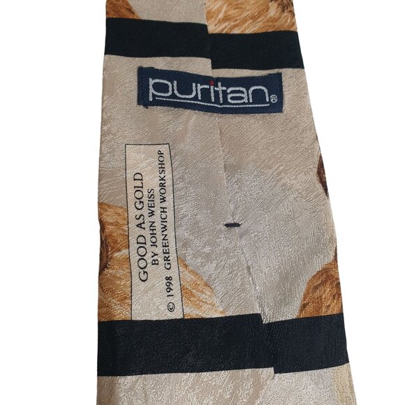 Golden Retriever Print Silk Tie By Puritan 1998 Good As Gold John Weiss Vet - Picture 3 of 4